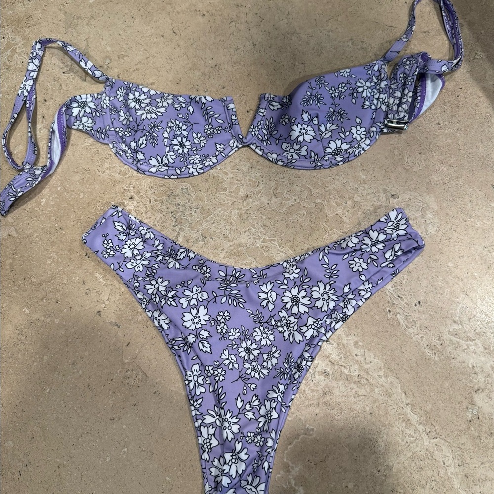 SHEIN Purple Floral Bikini